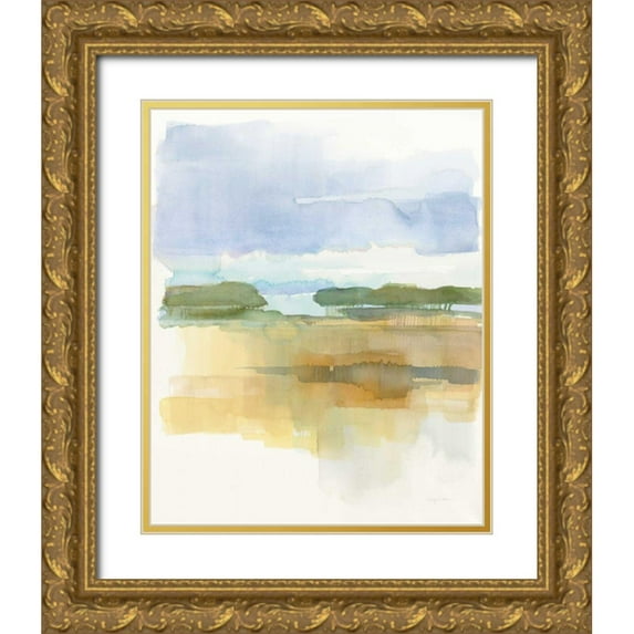 Tillmon, Avery 26x31 Gold Ornate Wood Framed with Double Matting Museum Art Print Titled - Dusk Light