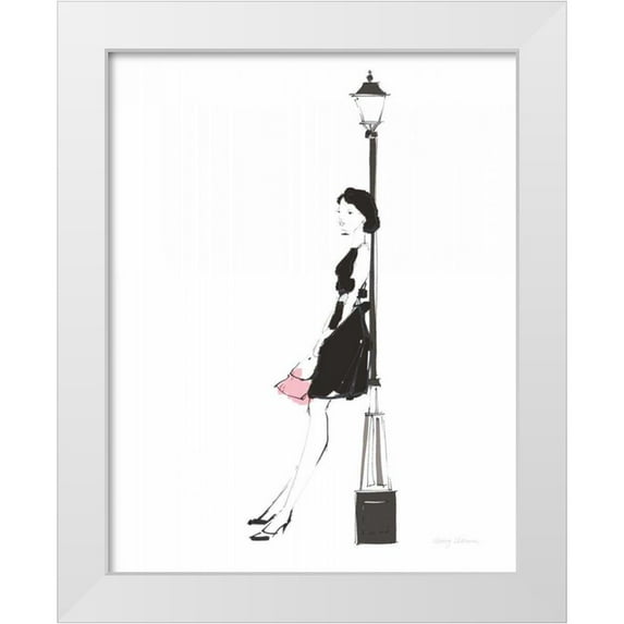 Tillmon, Avery 26x32 White Modern Wood Framed Museum Art Print Titled - French Chic III Pink on White No Words