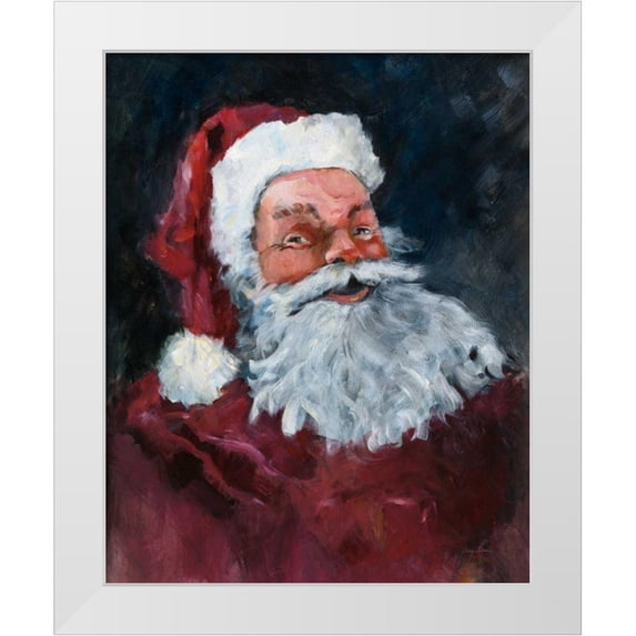 Tillmon, Avery 26x32 White Modern Wood Framed Museum Art Print Titled - Jolly Santa