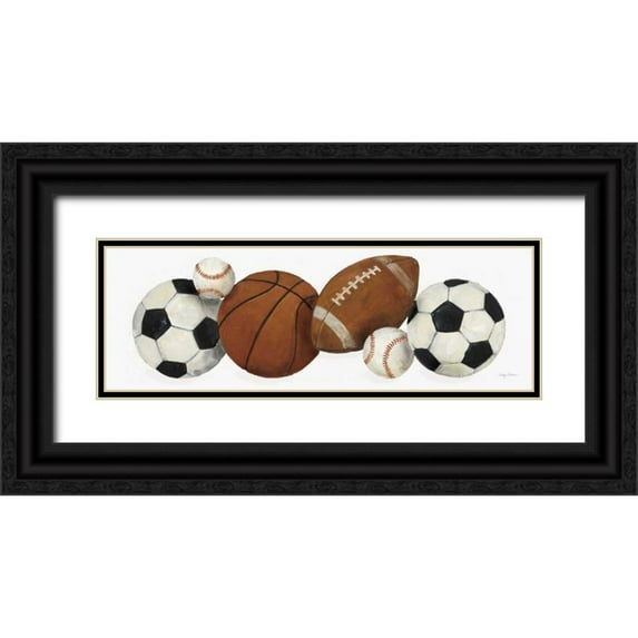 Tillmon, Avery 32x13 Black Ornate Wood Framed with Double Matting Museum Art Print Titled - Sports Border I White Crop
