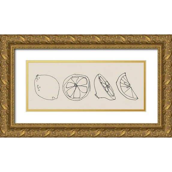 Tillmon, Avery 32x15 Gold Ornate Wood Framed with Double Matting Museum Art Print Titled - Line Lemons