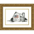 thumbnail image 1 of Tillmon, Avery 32x23 Gold Ornate Wood Framed with Double Matting Museum Art Print Titled - Patriotic Barn, 1 of 4