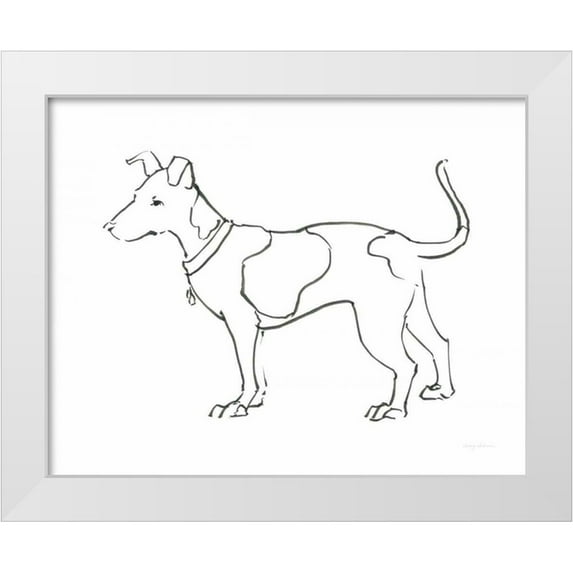 Tillmon, Avery 32x26 White Modern Wood Framed Museum Art Print Titled - Ink Dog IV