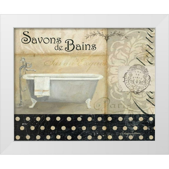 Tillmon, Avery 32x26 White Modern Wood Framed Museum Art Print Titled - Savons de Bains II