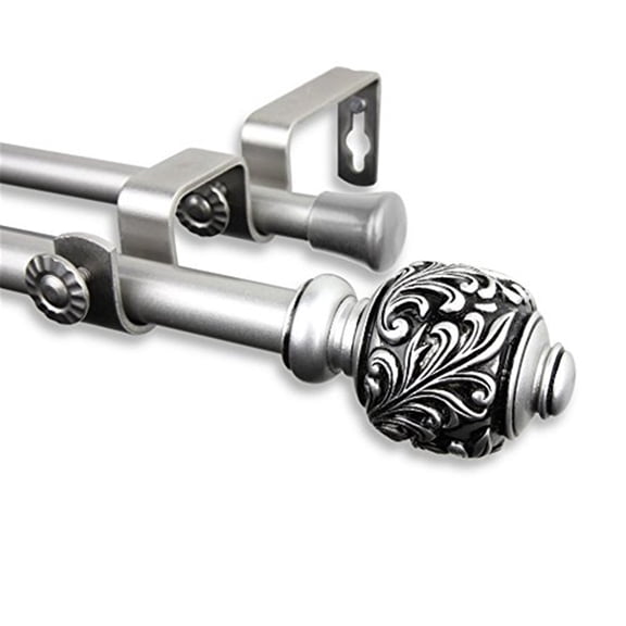 Tilly 5/8 inch Double Curtain Rod-Color:Satin Nickel,Size:84-120"