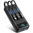 thumbnail image 1 of Tilnce 40000mAh Power Bank, 22.5W PD Fast Charging Portable Charger with 3 Built-in Cables and 2 Ports, Smart LED Display, NTC Safe External Battery Pack for iPhone 17 16 15, Samsung, Camping, 1 of 9