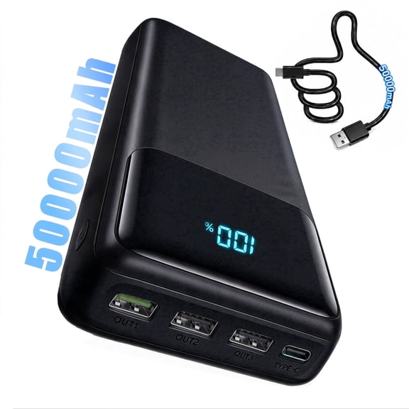 Tilnce 50000mAh Power Bank Charger - 30W PD Fast Charging for iPhone 17 Pro Max