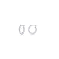 thumbnail image 1 of Tilo Jewelry 10K White Gold Classic Polished Round Gold Hoop Earrings (12mm) for Women & Unisex, 1 of 9