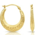 thumbnail image 1 of Tilo Jewelry 10K Yellow Gold Greek Key Round Hoop Earrings (18mm) for Women & Unisex, 1 of 7