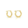 thumbnail image 1 of Tilo Jewelry 10K Yellow Gold Hand Engraved Full Diamond-Cut Round Hoop Earrings (12mm) for Women & Unisex, 1 of 7