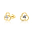 thumbnail image 1 of Tilo Jewelry 10K Yellow Gold Small Flower CZ Stud Post Earrings with Secure Screw-Backs | Everyday Dainty Small Earrings for Women & Unisex, 1 of 8