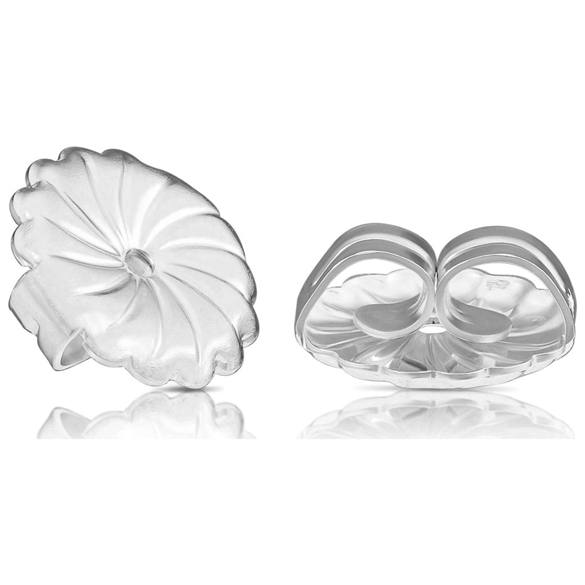 Tilo Jewelry 14K Solid White Gold Comfortable Replacement Backings for Push-back and Screw-back Stud Earrings | Small