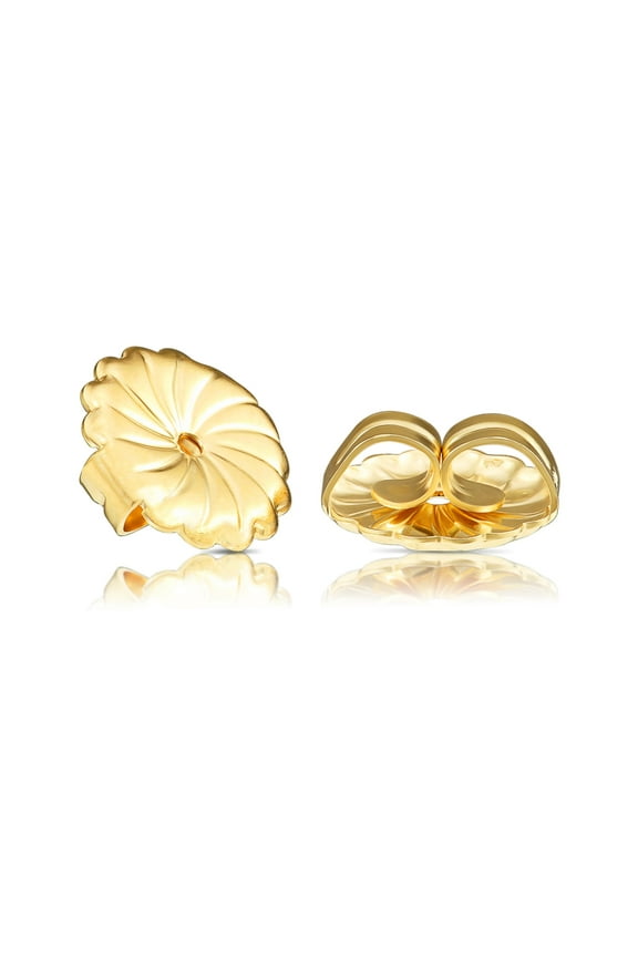 14K Solid Yellow Gold Comfortable Replacement Backings for Push-back and Screw-back Stud Earrings | Large