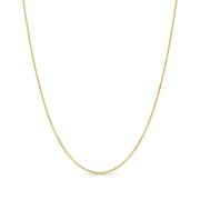 Tilo Jewelry 14K Solid Yellow Gold Diamond-Cut Cable Thin Chain Necklace with Secure Spring-Ring Lock | 0.9mm - 16 Inch | Everyday Dainty Necklace for Women, Men, Unisex