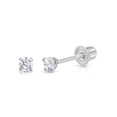 thumbnail image 1 of Tilo Jewelry 14K White Gold .07 Carat Solitaire Round Diamond Stud Post Earrings with Secure Screw-backs | 2mm | Lab Grown Diamond Earrings | Women, Men, Unisex, 1 of 13