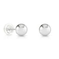 thumbnail image 1 of Tilo Jewelry 14K White Gold Polished Ball Stud Post Earrings with Comfortable Silicone-backs | 4mm | Classic Everyday Earrings | Women, Men & Unisex, 1 of 7