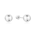 thumbnail image 1 of Tilo Jewelry 14K White Gold Polished Ball Stud Post Earrings with Secure Screw-backs | 6mm | Classic Everyday Earrings | Women, Men & Unisex, 1 of 9