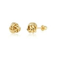 thumbnail image 1 of Tilo Jewelry 14K Yellow Gold Classic Polished Love Knot Stud Earrings 7MM | Secure Screw-Backs | Women & Unisex, 1 of 9