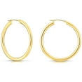 thumbnail image 1 of Tilo Jewelry 14K Yellow Gold Classic Polished Round Chunky Hoop Earrings 3mm Tube (40mm) for Women & Unisex, 1 of 7