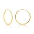 thumbnail image 1 of Tilo Jewelry 14K Yellow Gold Endless Hoop Earrings, 1mm Tube (14mm) Women, Men & Unisex, 1 of 10