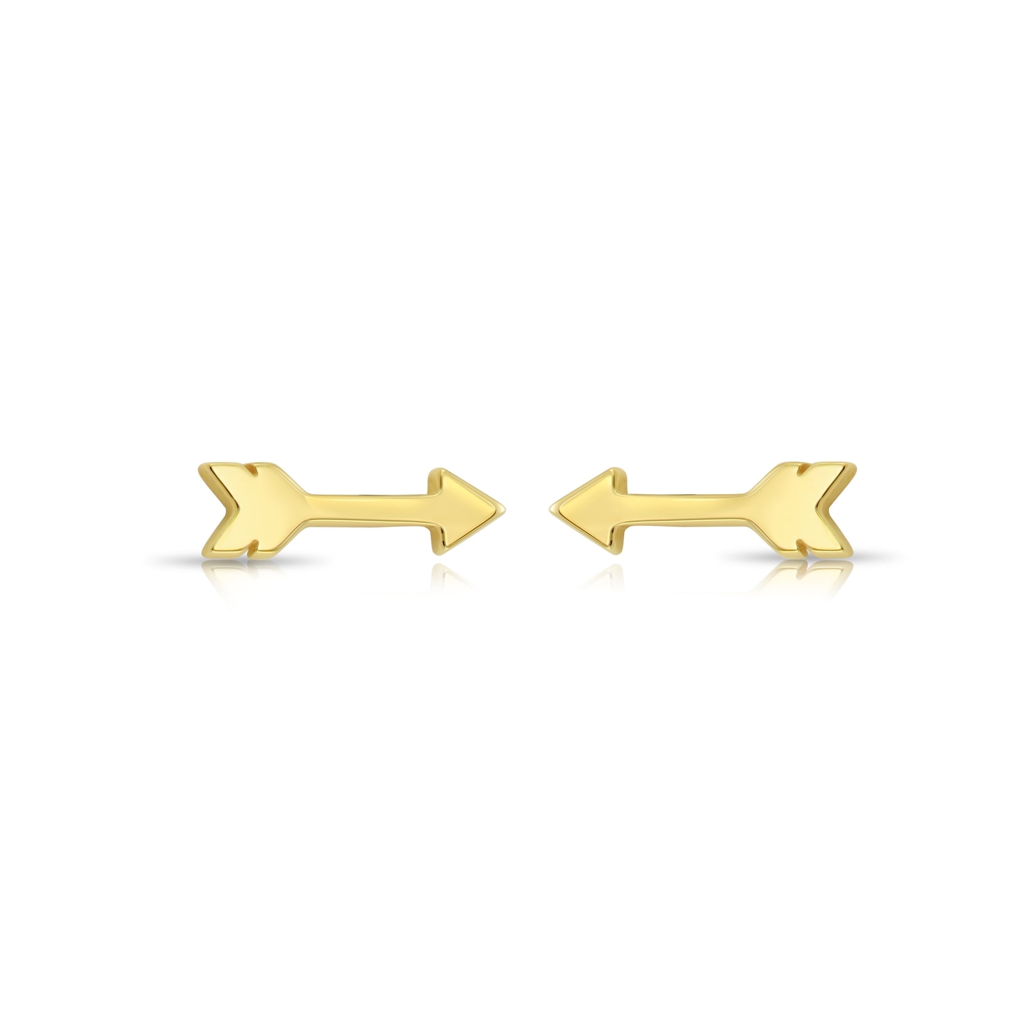 Tilo Jewelry 14K Yellow Gold Mini Arrow Stud Post Earrings with Secure Screw-Backs | Dainty Everyday Earrings for Women & Unisex