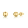 thumbnail image 1 of Tilo Jewelry 14K Yellow Gold Polished Ball Stud Post Earrings with Secure Screw-backs | 6mm | Classic Everyday Earrings | Women, Men & Unisex, 1 of 10