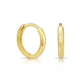 thumbnail image 1 of Tilo Jewelry 14K Yellow Gold Shiny Round Plain Huggie Hoop Earrings | 12mm Small | Dainty Everyday Earrings for Women, Men, Unisex, 1 of 10