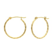 Tilo Jewelry 14K Yellow Gold Thin Hoop Earrings, 1mm Tube, 16mm (Women, Men, Unisex)