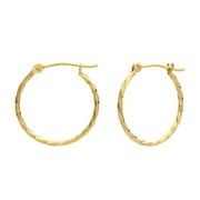 Tilo Jewelry 14K Yellow Gold Thin Hoop Earrings, 1mm Tube, 18mm Women, Men, Unisex
