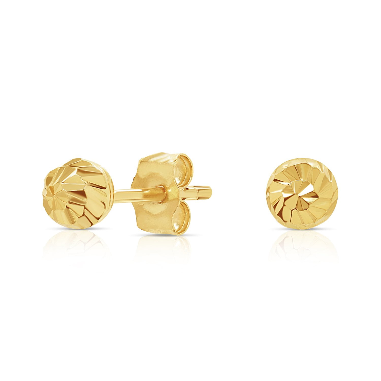 22 Kt Plain Yellow Gold Stud Earrings (2.080 Grams) | Mohan Jewellery