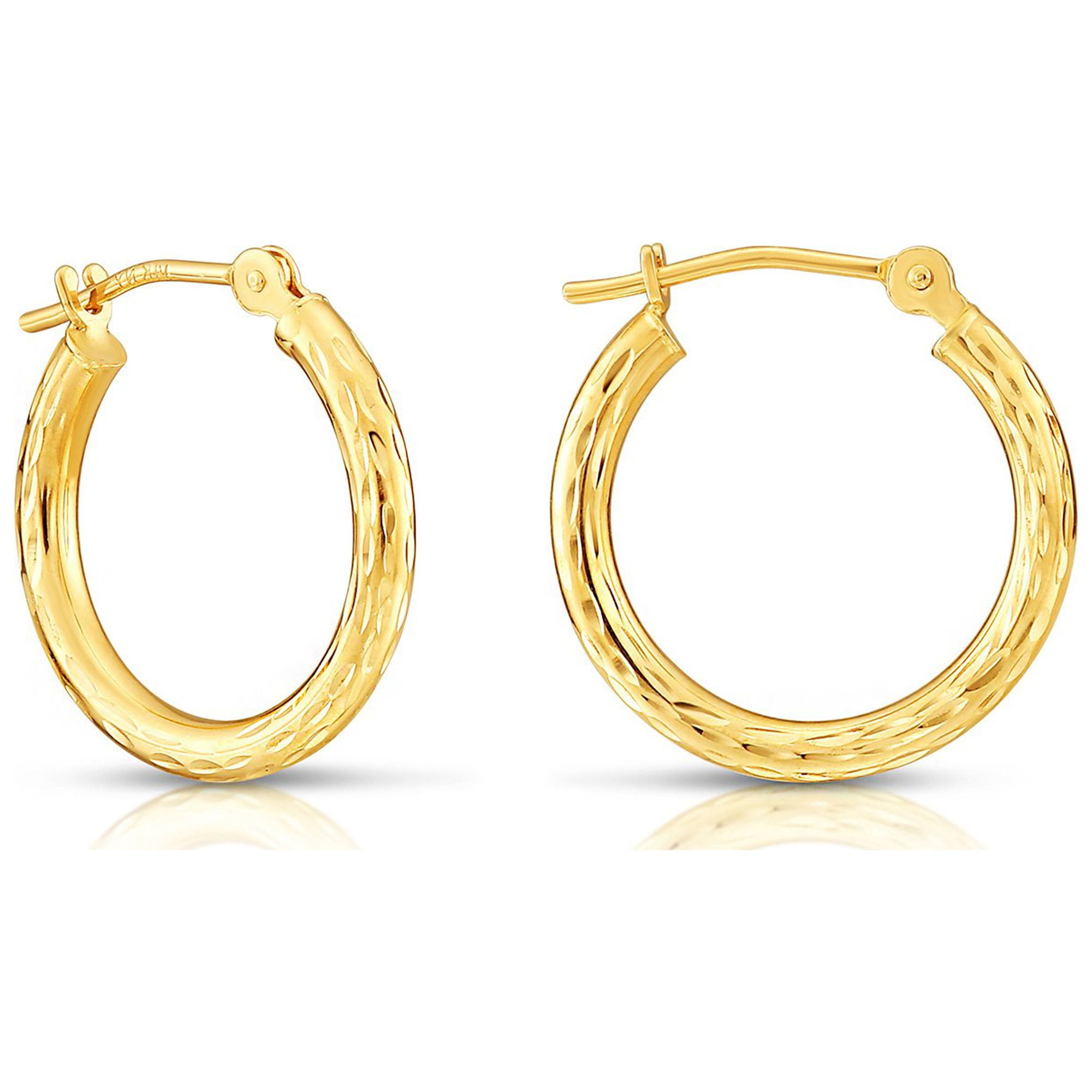 Amazon.com: Tiny 14k Yellow Gold Small Round Hoop Earrings, Polished 14kt  Real Gold Extra Small Hoops 10mm Diameter (0.4 inch): Clothing, Shoes &  Jewelry