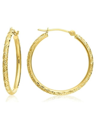 Walmart 14 karat gold hoop cheap earrings