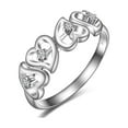 thumbnail image 1 of Tilo Jewelry .925 Solid Silver Heart Ring with Cubic Zirconia CZ Stones | Size 7 | Women & Unisex, 1 of 6