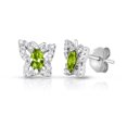 thumbnail image 1 of Tilo Jewelry 925 Sterling Silver Butterfly Halo CZ Birthstone Green Stud Earrings | Secure Push-Backs | August-Peridot | Women & Unisex, 1 of 6