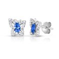 thumbnail image 1 of Tilo Jewelry 925 Sterling Silver Butterfly Halo CZ1 Birthstone Blue Stud Earrings | Secure Push-Backs | September-Sapphire | Women & Unisex, 1 of 6