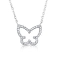thumbnail image 1 of Tilo Jewelry .925 Sterling Silver Butterfly Necklace with Cubic Zirconia CZ Stones | Adjustable Chain | Women & Unisex, 1 of 4