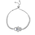 thumbnail image 1 of Tilo Jewelry 925 Sterling Silver CZ Evil Eye Hamsa Protection Bracelet (Adjustable) Women and Girls, 1 of 5