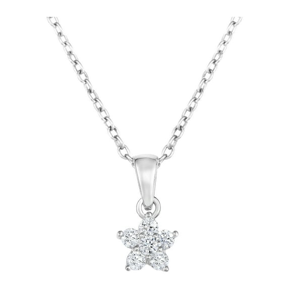 Tilo Jewelry 925 Sterling Silver CZ Flower Birthstone Pendant Necklace 18 Inch | April | Women, Men, Unisex