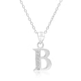 thumbnail image 1 of Tilo Jewelry 925 Sterling Silver CZ Initial Letter "B" Pendant Necklace for Women, Men & Unisex - 18 Inch, 1 of 8