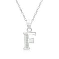 thumbnail image 1 of Tilo Jewelry 925 Sterling Silver CZ Initial Letter "F" Pendant Necklace for Women, Men & Unisex - 18 Inch, 1 of 8