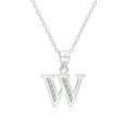 thumbnail image 1 of Tilo Jewelry 925 Sterling Silver CZ Initial Letter "W" Pendant Necklace for Women, Men & Unisex - 16 Inch, 1 of 8