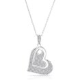 thumbnail image 1 of Tilo Jewelry .925 Sterling Silver Double Heart Pendant Necklace with Cubic Zirconia CZ Stones | 16 Inch | Women & Unisex, 1 of 3