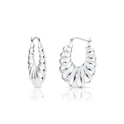 Tilo Jewelry 925 Sterling Silver Shrimp Oval Hoop Earrings for Women & Unisex | 35mm - 1.38 Inch