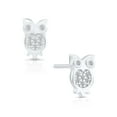 thumbnail image 1 of Tilo Jewelry 925 Sterling Silver Owl CZ Stud Post Earrings with Secure Push-Backs | Everyday Dainty Small Earrings for Women & Unisex, 1 of 8