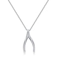 thumbnail image 1 of Tilo Jewelry 925 Sterling Silver Wishbone Pendant Charm Necklace for Women & Unisex | 18 Inch Cable Chain, 1 of 13