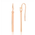 thumbnail image 1 of Tilo Jewelry Rose Gold Plated 925 Sterling Silver Dainty Linear Bar Dangle Drop Hook Wire Earrings | Everyday Minimalist Drop Earrings for Women & Unisex, 1 of 6
