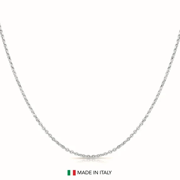 Tilo Jewelry Solid 925 Sterling Silver 2mm Diamond-Cut Cable Chain Necklace with Secure Lobster Lock | 16 Inch | Everyday Necklace for Women, Men, Unisex