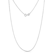 Tilo Jewelry Solid 925 Sterling Silver Diamond-Cut Cable Chain Necklace with Secure Spring-Ring Lock | 0.9mm - 18 Inch | Everyday Necklace for Women, Men, Unisex