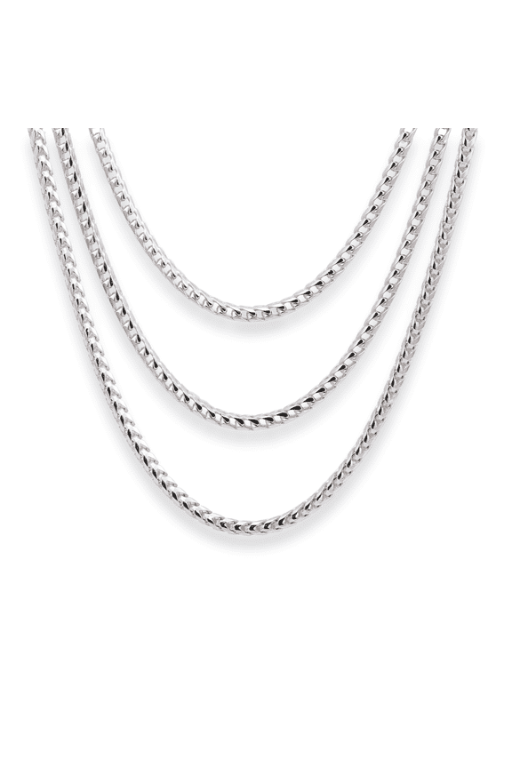 Solid 925 Sterling Silver Franco Chain Necklace with Secure Lobster Lock | 1.5mm - 16 Inch | Everyday Necklace for Men & Women