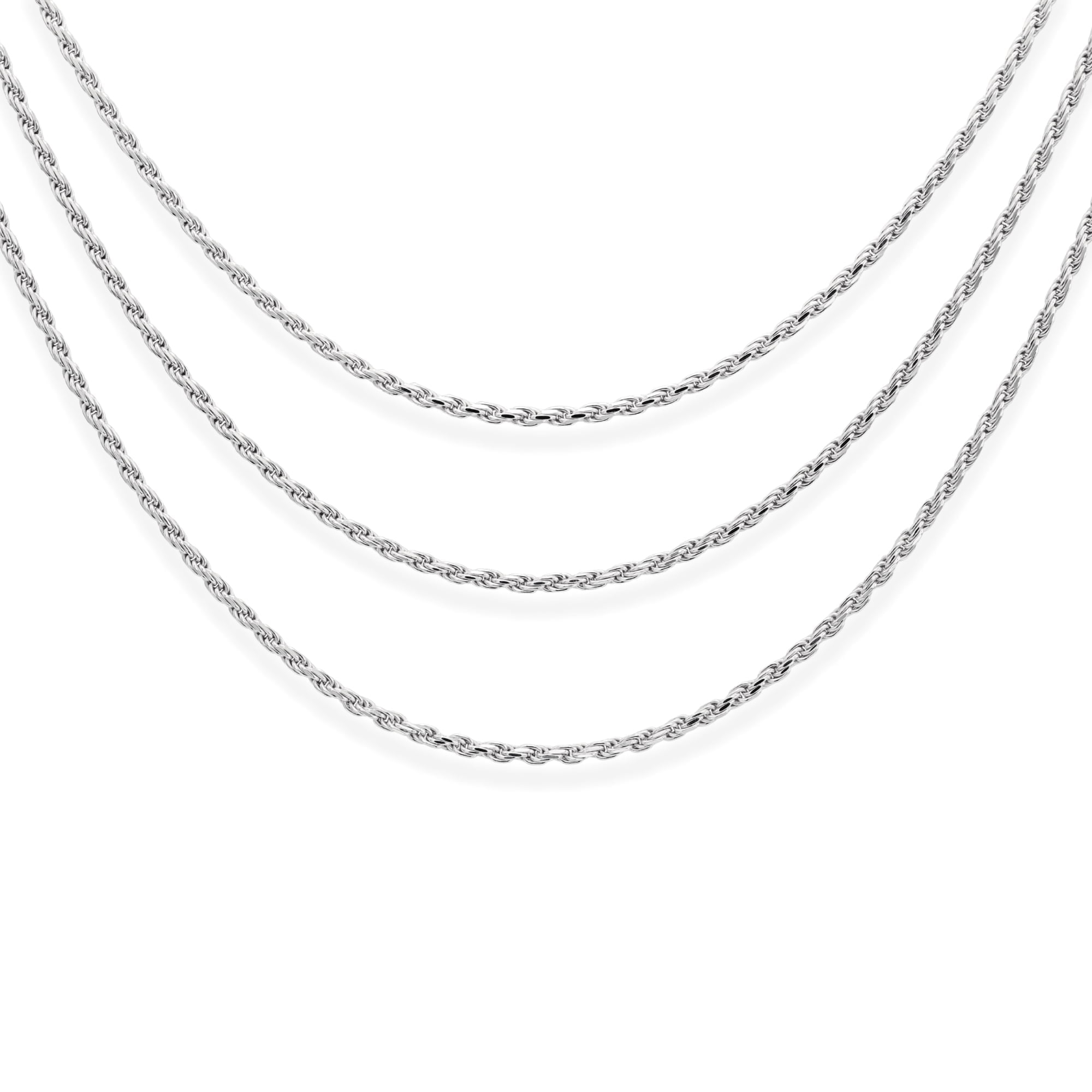 Tilo Jewelry Solid 925 Sterling Silver Rope Chain Necklace with Secure Lobster Lock | 1.75mm - 20 Inch | Everyday Necklace for Men, Women, Unisex